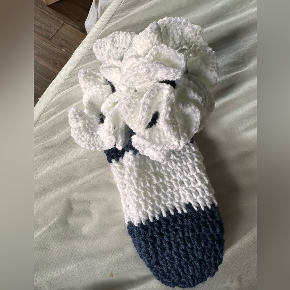 Handmade crochet ruffle booties/socks